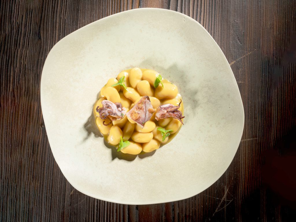 Receta Calamares con alubias