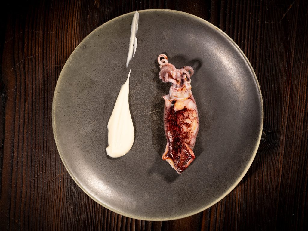 Receta de Chipirón a la plancha sobre mantequilla